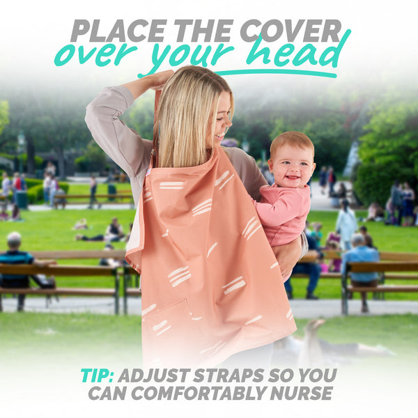 Breastfeeding Nursing Cover - Apron Style with Boned Top - Brushstrokes