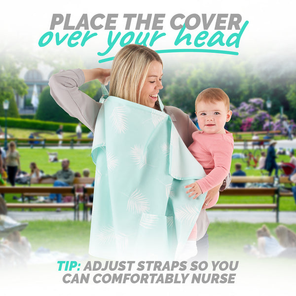 Breastfeeding Nursing Cover - Apron Style with Boned Top - Leaves