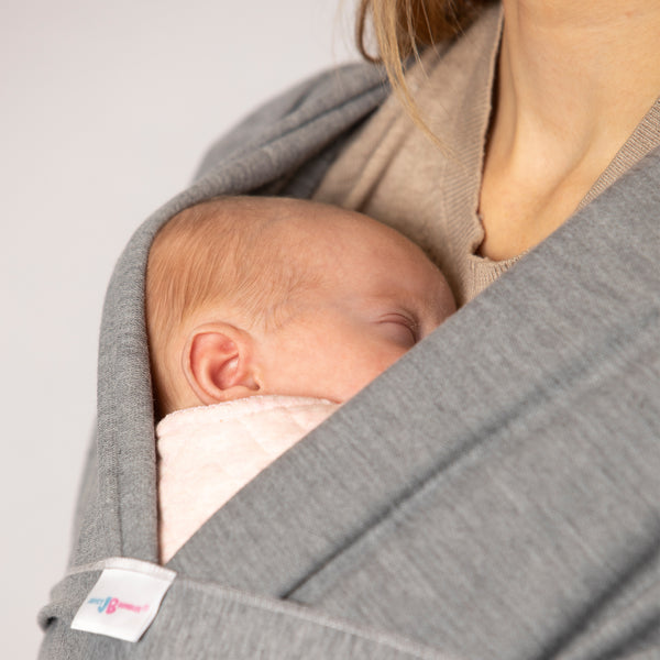 Baby Sling - Baby Wrap Carrier for Newborn to 35 lbs Infant with 3 Carrying Positions - Grey