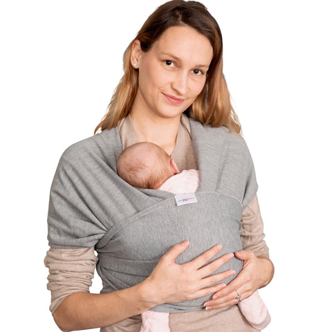 Baby Sling - Baby Wrap Carrier for Newborn to 35 lbs Infant with 3 Carrying Positions - Grey
