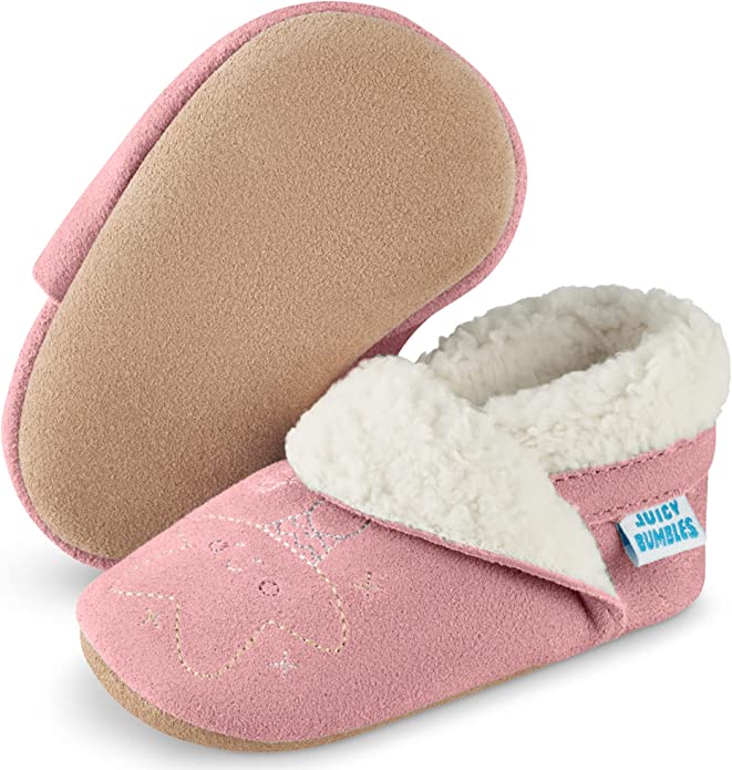 Chaussons Bébé Pantoufles Rose Pâle – Juicy Bumbles