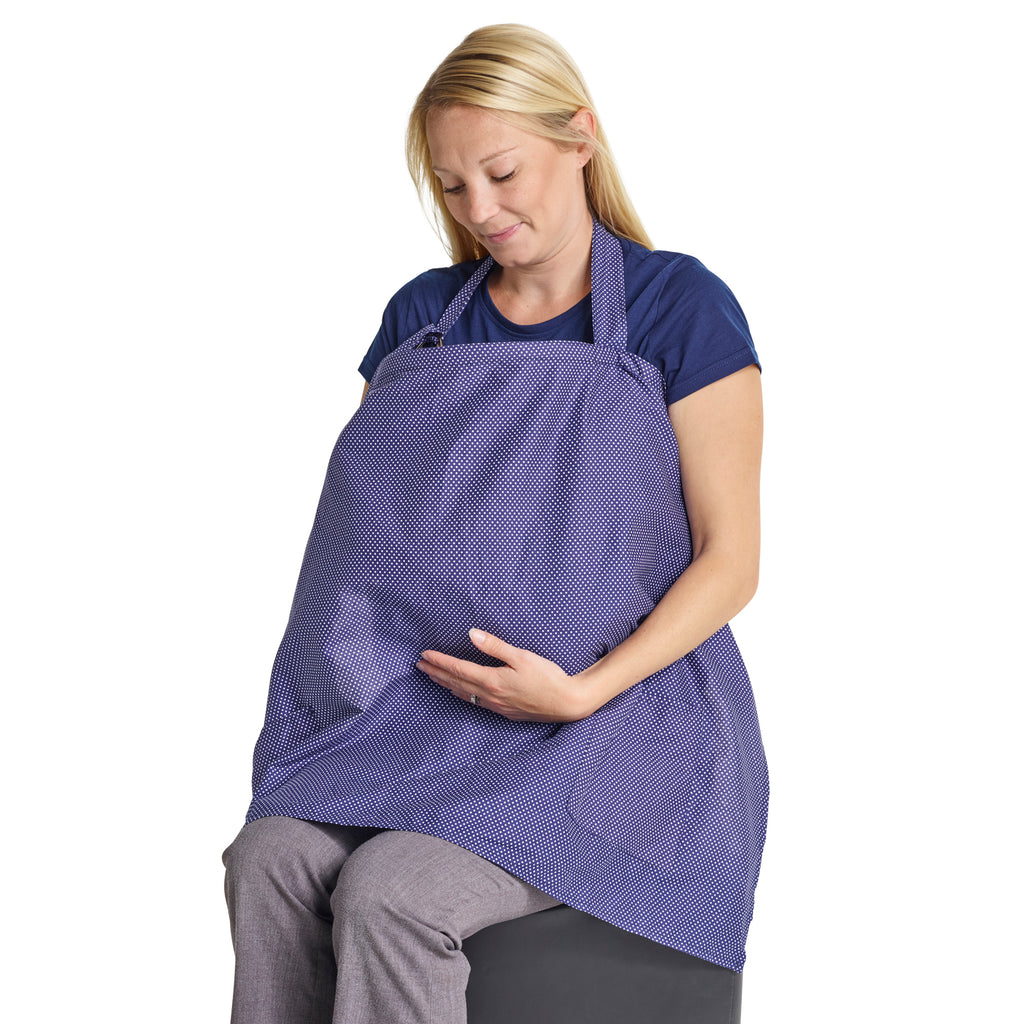 Breastfeeding Nursing Cover - Apron Style with Boned Top - Navy Blue