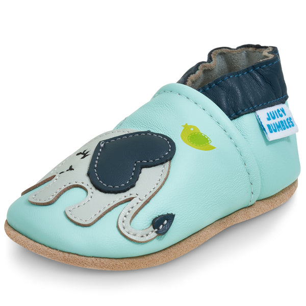 Blue Elephant Soft Leather Baby Shoes