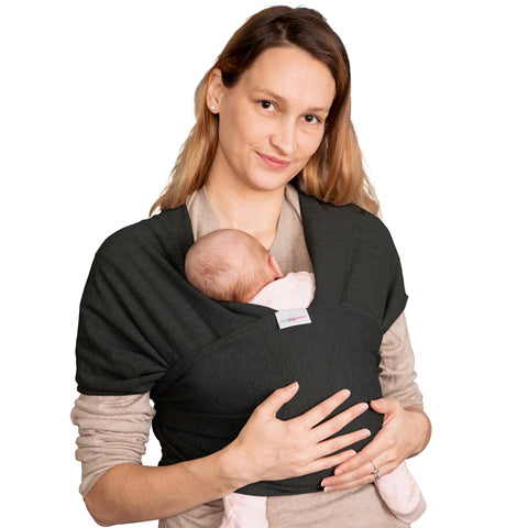 Baby Sling - Baby Wrap Carrier for Newborn to 35 lbs Infant with 3 Carrying Positions - Black
