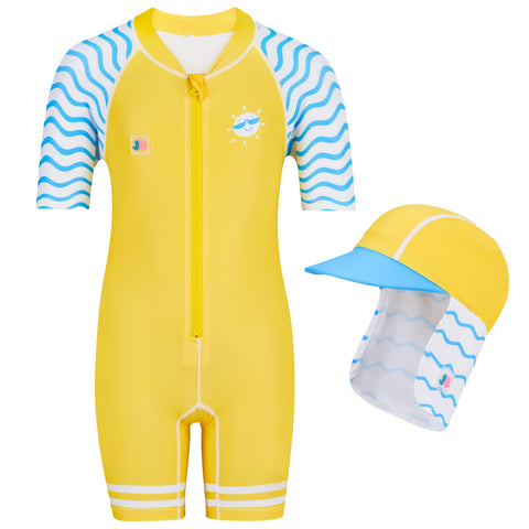 Baby Kids Swimming Costume & Swimsuit UPF50+ with Hat - Sun