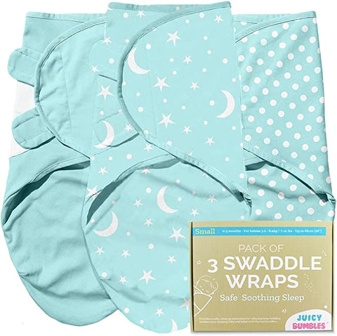 Baby Swaddle Wrap - Pack of 3 Swaddle Blankets - 100% Cotton