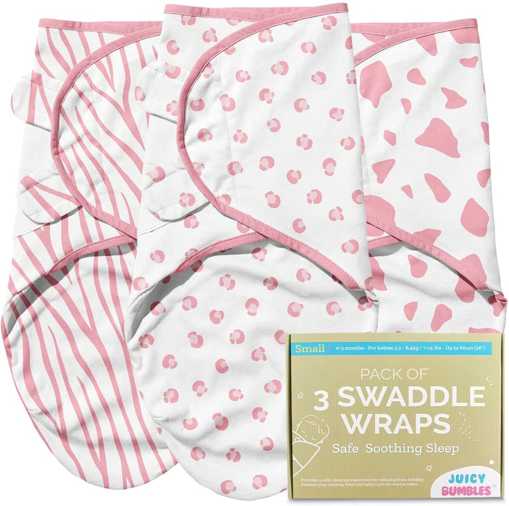 Baby Swaddle Wrap - Pack of 3 Swaddle Blankets - 100% Cotton OEKO